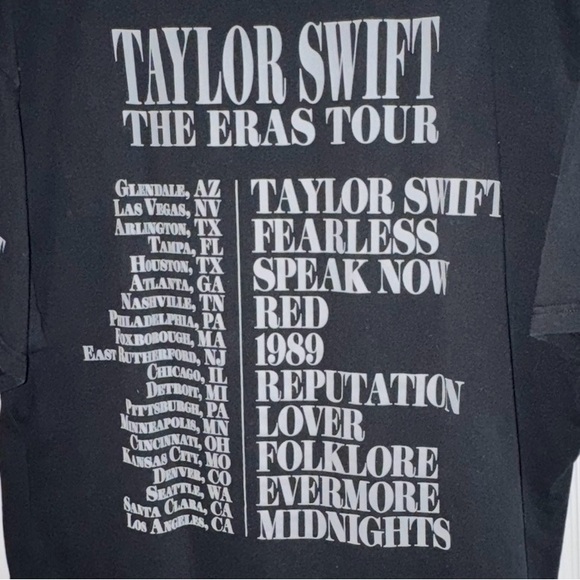 Taylor Swift The Eras Tour Black Graphic Photo Collage Concert Tee Women’s 2XL - Picture 9 of 9